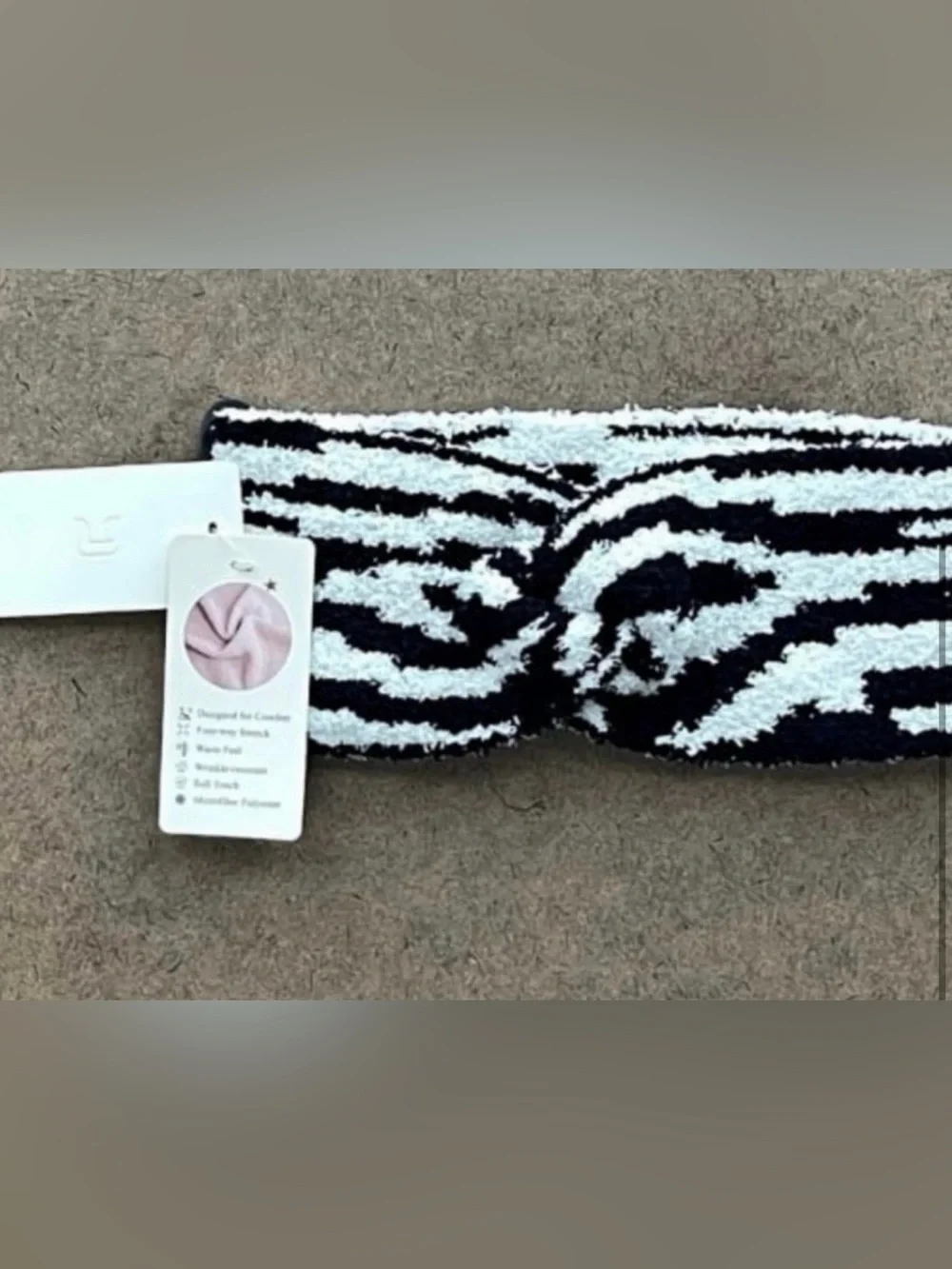 NWT Unbranded Women's Zebra Print Luxury Soft Twist Knot Headband